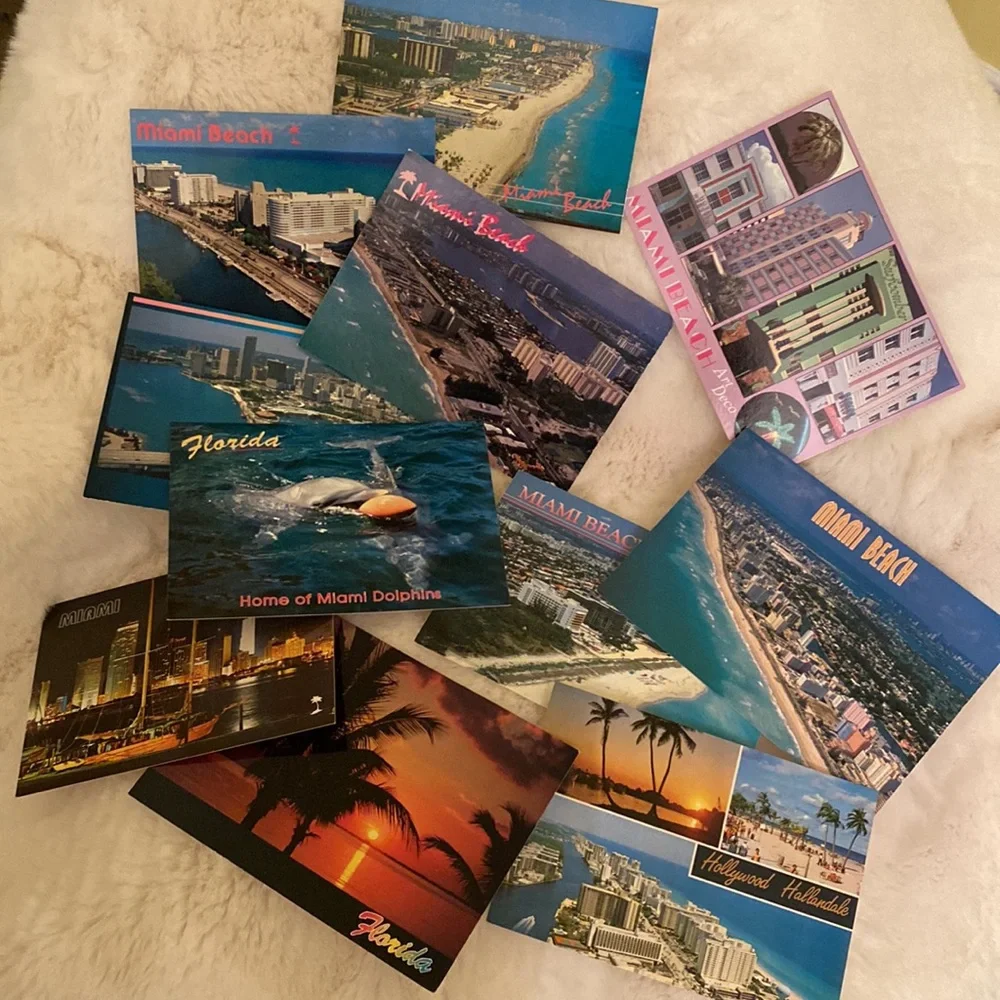 11 Vintage 90’s Scenic Florida Impressions POST CARDS w/ palm trees on back